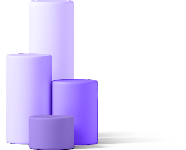 3D icon of different shaped cylinders